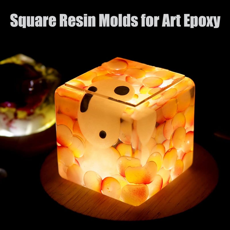 ZQYSING (3 Pack) Resin Cube Molds, Deep Square Silicone Molds for Epoxy Resin Casting DIY Art Craft Candle Soap Making - Image 4